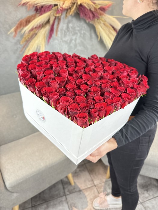 Box růží srdce 45x15cm